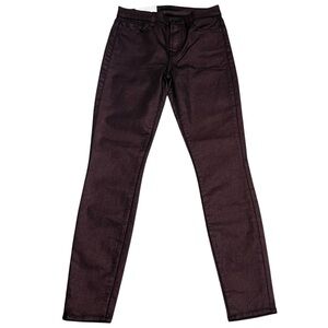 7 For All Mankind Women's 25 The Ankle Super Skinny Jeans Dark Purple Coated‎